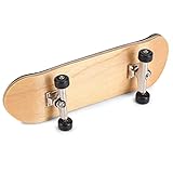 Bonbela 1pc Maple Holzlegierung Fingerboard Finger Skateboard mit Schachtel Reduzieren Sie Druckgeschenke Hellblau (Schwarz)