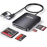 Kartenleser, Beikell 4 in 1 Dual Stecker USB 3.0 & USB C Kartenlesegerät Highspeed Micro SD Speicherkartenleser, Parallelem Zugriff auf 4 Slots für SD/CF/MS Duo/SDHC/SDXC, Micro SD