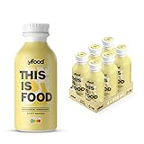 yfood Drink Happy Banana, Leckere Trinkmahlzeit für unterwegs, THIS IS FOOD Drink, 33g Protein, 26 Vitamine und Mineralstoffe, 6 x 500ml, Geschmack Banane, inkl. 1,50 € Pfand