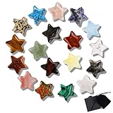 Aitsite Natürliche Sternkristall, 18 Stück Edelsteine Heilsteine Set Heilkristalle Chakra Steine Glückssteine für Crystal Therapy, Meditation und Dekorationen