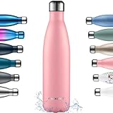 cmxing Doppelwandige Thermosflasche 500 mL / 750 mL mit Tasche BPA-Frei Edelstahl Trinkflasche Vakuum Isolierflasche Sportflasche für Outdoor-Sport Camping Mountainbike