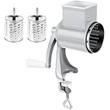 Manuelle Nussmühle mit 2 Auswechselbaren Klingen Mandelmühle ABS Vielseitig Erdnussmühle für die Küche zu Hause Nüsse Mais Getreide Weizen Hafer Kaffee (Weiß)