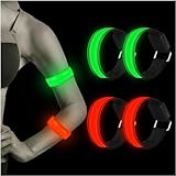 Aicharynic LED Armband, 4 Stück Reflective LED leucht Armbänder Lichtband Kinder Nacht Sicherheits Licht für Laufen Joggen Hundewandern Running Outdoor Sports