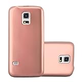 Cadorabo Hülle kompatibel mit Samsung Galaxy S5 / S5 NEO Schutzhülle TPU Silikon Case Metallic Design Slim Kratzfest Weiche Gummi mit Rundumschutz Case Hülle für Galaxy S5 / S5 NEO in Rosa
