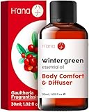 H’ana ätherisches Wintergrünöl für den Körper – 100% natürliche Aromatherapie für erfrischenden, wintergrünen, frischen und holzigen Duft – ätherisches Wintergrünöl (30 ml)