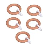 BAZEITFLOW 5 Stück Teiliges Runde Vorhangringe aus Massivem Holz Stabile Gardinenringe für Gardinenstangen Geeignet für Schwere und Leichte Vorhänge Natürliche Holzoptik Langlebig und