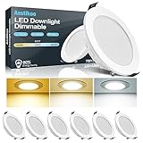 Asstikoo LED Einbaustrahler 230V, 7W 700lm, 3000K-6000K Dimmbar Flach Einbauleuchten, IP44 Bad Einbauleuchten Deckenspots, Auswählbar LED Spots für Badezimmer Küche Wohnzimmer-6er Set