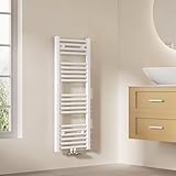 EMKE Badheizkörper 100x40 cm, Handtuchheizkörper Mittelanschluss Badheizkörper Handtuchhalter Handtuchwärmer Handtuchtrockner Handtuch Heizkörper Bad Handtuchheizung Weiß 356W