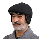 Herren Winter Schiebermütze mit Ohrenklappen Warme Newsboy Flatcap Gatsby Schirmmütze Baskenmützen Winddicht Wollmischung Ivy Caps Winter Schirmmütze Fahrermütze Jagd Flat Hats Duckbill Cap für Ältere