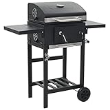 Home Outdoor Sonstiges: Holzkohlegrill mit Bodenablage, Schwarz