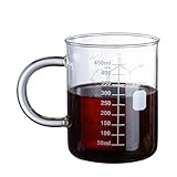 Kaffeebecher zum Messen von Kaffee, abgestufter Becher mit Griff, einfach zu bedienen, ideal für Labor, Zuhause, Büro, niedliches Geschenk, Akzent-Tassen