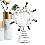 Yanayi Schiffsschaukel 28 cm,Strandzimmer Deko Mit Fischernetz - Vintage Für Wohnzimmer Büro Terrasse Wohnung Küche Badezimmer Kinderzimmer Außenbereich Klassenzimmer