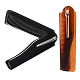 2 Stücke Klappkamm Kamm, Klappbarer Bartkamm, Mini Klappkamm Männer Faltbarer Taschenkamm Styling Zähne Klapptasche Haarkamm für Vater Friseur Frauen Barber alle Haartypen
