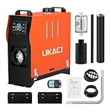 LIKACI Dieselheizung All-in-One 5 kW-8 kW 12 V/24 V Diesel-Luft-Parkheizung mit verbessertem LCD-Schalterdisplay und Fernbedienung, schnelles Aufheizen, für Wohnmobil, Garage, LKW-Orange