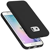 Cadorabo Hülle kompatibel mit Samsung Galaxy S6 Edge Plus Schutzhülle TPU Silikon Case Liquid Design Slim Kratzfest Liquidsilikon Microfaser Case Hülle für Galaxy S6 Edge Plus in Schwarz