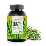 Lebepur Bio Gerstengras Kapseln, 60 hochdosierte Kapseln mit 1000 mg pro Tagesdosis, vegan, 100% Bio-Gerstengras, original Gerstengras, laborgeprüft, in Deutschland ohne Zusätze hergestellt