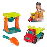 B. toys Sandspielzeug Set Sandmühle, Kipplaster, Schaufel – Sandkasten Spielzeug Kinder, Strandspielzeug Fahrzeug für Mädchen und Jungen ab 18 Monaten (3 Teile)