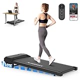 Walking Pad Laufband mit 10% Steigung, tragbares Untertisch-Laufband mit Smart Fitness App, 2,5 PS leises Laufband für Zuhause/Büro, 136 kg Tragkraft, Fernbedienung, LED-Display (schwarz)