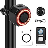 HIULLEN Fahrrad Alarmanlage, Fahrradalarm mit Fernbedienung, Lauter Anti-Diebstahl Fahrradalarm mit Lenkfunktion, USB Wiederaufladbare Wasserdicht für Fahrrad Motorrad Moped Roller MTB Ebike E Scooter