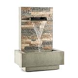 Blumfeldt Watergate - Gartenbrunnen, Springbrunnen, Zierbrunnen, Wasserspiel, Indoor und Outdoor, 1000 L/h Umlaufleistung, 15 Watt Pumpe, 10 m Kabel, verzinktes Metall, IPX8 Schutzart, grau