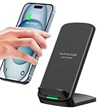 NANAMI Fast Wireless Charger,10W Induktive Ladestation für Samsung Galaxy S25/S24/S23/S22/S22+/S21/S20/S10/S9/S8/S7 Note 20, 7.5W für iPhone 17/16/15/14/13/12/11/SE 2/X/XS/XR/8/8 Plus Google Pixel LG