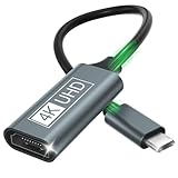 USB C auf HDMI, Type C auf HDMI 4K Adapter Thunderbolt 3/4 AUF USBC auf Hdmi Adapter Kompatibel mit iPhone 16Pro/16Pro Max/16/15, MacBook Pro/Air, iPadPro/Air, Galaxy S/Note, Dell XPS, Surface Pro