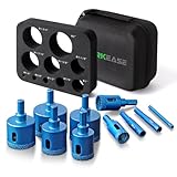 WORKEASE Diamond Hole Saw Kit, 10 PCS Serrated Brazing Tile Core Drill Bits Sets mit EVA Mould für Hole Saw Guide Jig Hollow Drill Hole Saw zu Keramik, Glas, Fliesen, Gips, Holz, Marmor, Granit