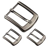 AAED 3 Stück Klassische Gürtelschnalle, 38-40 Mm Einzackige Quadratische Ersatzschnalle Aus Zinklegierung 40Mm, Für Männer Frauen Gürtel (Silber)