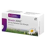 Bilastin ADGC® 100 St - Allergietabletten bei Heuschnupfen - schnell & langanhaltend bis 24 St. wirksam bei allergischem Schnupfen, Nesselsucht(Urtikaria), Juckreiz, Tierhaar- und Hausstauballergie