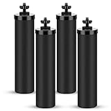 Wasserfilter Ersatz für Schwerkraft-Filtrationssystem, schwarze Aktivkohle-Blockfilter, kompatibel mit BB9-2, 4 Schwarz
