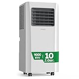 Kresico Mobile Klimaanlage 9000 BTU, Klimaanlage mobil mit Abluftschlauch, Mobiles Klimagerät mit Abluftschlauch für Räume bis zu 33m²/90m³, Klimagerät mit Timer, Fernbedienung, weiß