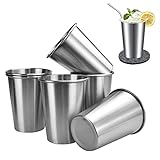 DIKEBAO 6 Stück Edelstahlbecher 350 ml Metallbecher Camping Edelstahl Tasse Metall Reisebecher Schnapsgläser Tragbare Campingbecher Stapelbare Becher Stahl Becher für Camping Party Outdoor Reisen Bar