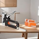 Handtacker inkl. 1000 Klammern – Profi Tacker für Holz, Stoff & Kunststoff – TÜV geprüft, kompakt & handlich – Handnieter mit Softgriff für Heimwerker & Profis