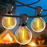 LED Lichterkette Außen, 10M Lichterkette außen Strom mit G40 20+2 Glühbirnen Plastik, IP44 Wasserdicht Lichterketten Außenbereich für Garten, Hochzeit, Party Warmweiß