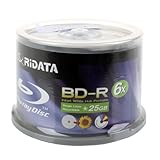 Ridata BD-R 6 x 25 GB Blu-ray Medien weiß Inkjet Hub bedruckbar Disc, 50 Stück