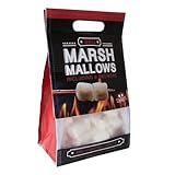 BBQ Marshmallows - Barbecue Süßigkeitsschmaus - Flauschig, Fettfrei und Glutenfrei - Schaumzucker-Süßigkeit für Lagerfeuer-Erlebnisse, 300g Beutel mit 6 Holzstäben - Schoko-Fondue oder Backspaß