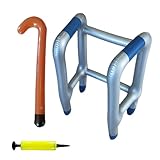 Hogvinnatil Aufblasbarer Gehstock, Krücken und Gehhilfe für Senioren - Aufblasbarer Scherz für Halloween-Party für ältere Frauen, Papa, Ruhestand, Karneval und Kinder