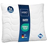 LILENO HOME Kopfkissen 80x80 - Kissen 80x80 für einen erholsamen Schlaf - Bettkissen 80x80 Kochfest bis 95°C u. mit antibakterieller Ausrüstung - Allergiker Kissen als Pillow