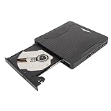 Externes DVD Laufwerk, USB 3.0 USB C CD DVD ROM Rewriter Writer, Schlankes Tragbares Optisches Laufwerk, Kompatibel mit Laptop Desktop PC Windows Linux