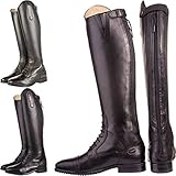 HKM 9217 Reitstiefel Valencia, Lederreitstiefel, Unisex Normal/Extra Weit, Schwarz, 41