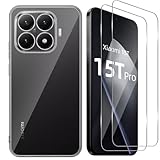 Aerku Hülle Kompatibel mit Xiaomi Mi 15T Pro 5G mit 2 Stück Panzerglas Schutzfolie, 9H HD Anti-Kratzer Displayschutzfolie, Transparent Silikon TPU Schutzhülle Ultra Thin Back Cover Handyhülle