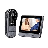 Drahtlose Video Türklingel mit Kamera Outdoor IP65 Wasserdicht 1080P kabellose Türklingel 4,3 Zoll IPS Bildschirm Türklingel Funk 170° HD Kamera Gegensprechanlage Infrarot Nachtsicht Zwei-Wege-Audio