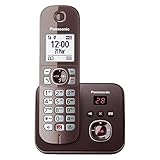 Panasonic KX-TG6861GA Schnurlostelefon mit Anrufbeantworter (Bis zu 1.000 Telefonnummern sperren, übersichtliche Schriftgröße, lauter Hörer, Voll-Duplex Freisprechen) mocca-braun