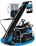 STYNGARD Snowboardtasche Set mit Stiefeltasche [140cm bis 190cm] - Boardbag Snowboard mit Polsterung im Bindungsbereich - Snowboardtasche Modell Calgary (Schwarz-Weiß)