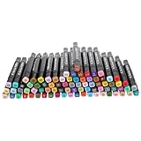 TOPBATHY Doppelseitige Marker Satz 80 Farben Ölbasierte Tragbare Filzstifte zum Malen Skizzieren und Illustrieren