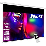 ESMART Professional MIMOTO Motor-Leinwand 303 cm Bild 266 x 149 cm (120') 16:9 | Programmierbare Fernbedienung | Heimkino elektrische Beamer Projektionsleinwand Motor Leinwand LCD LED