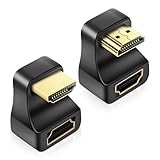 LUIRSAY 2Pcs HDMI 2.1 Winkelstecker, HDMI U Förmig Winkel Display Adapter 8K@60Hz UHD2.1, HD-MI Buchse 180 Grad Winkel für HDTV Laptop Monitor Projektor(1 Vorwärt+1 Rückwärt)