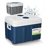 Juskys elektrische Kühlbox 40 Liter 12 V / 230 V für Auto, LKW, Reisemobil, Camping - Mini Kühlschrank kalt & warm - thermoelektrische Box - Blau