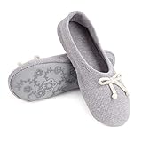 FakeFace Süße Baumwolle Ballerina Hausschuhe Hausschlappen Damen Mädchen Hefterzufuhren Pantoffeln Indoor Warme Slippers mit Schleife für Winter Herbst Frühling