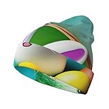 DngSer Strickmütze - Wintermütze mit Osterfreude Druck, warme Totenkopfmütze, perfekt für kaltes Wetter und Outdoor, Schwarz